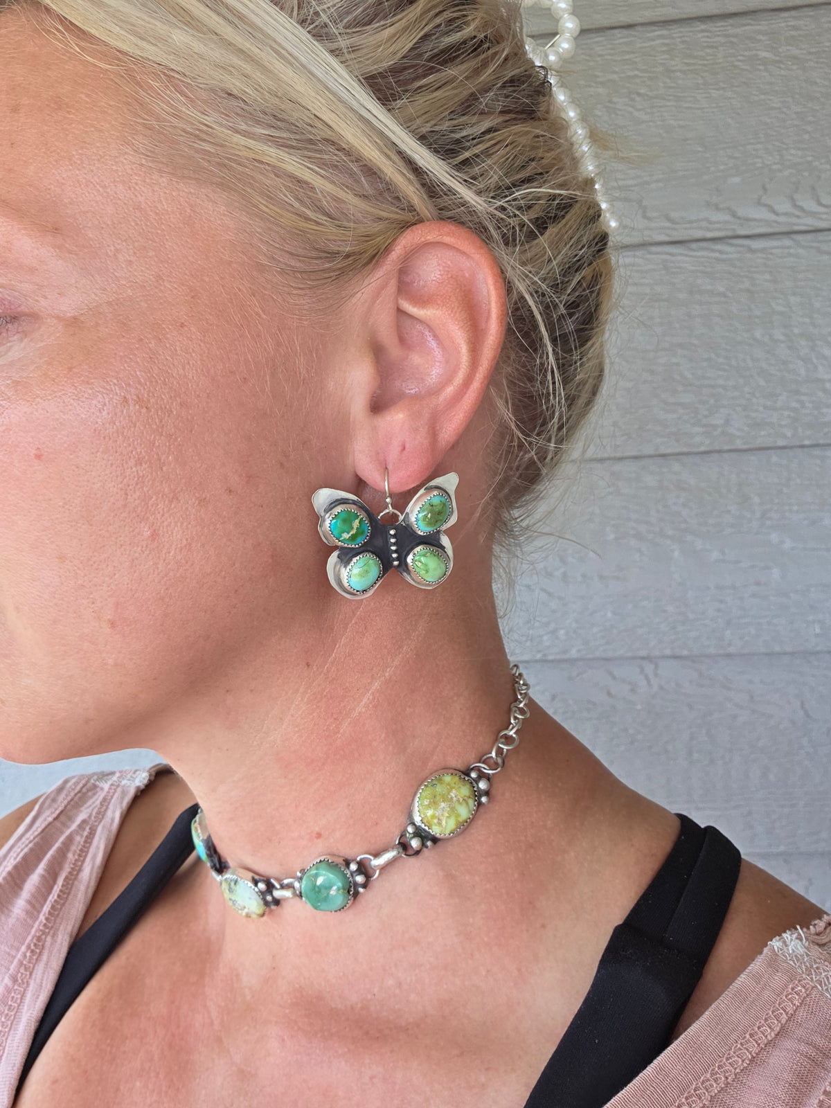 Butter Fly Turquoise Earrings