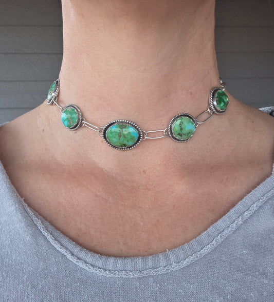 Sierra Belle Turquoise  Choker• Adjustable up to 16 inches.