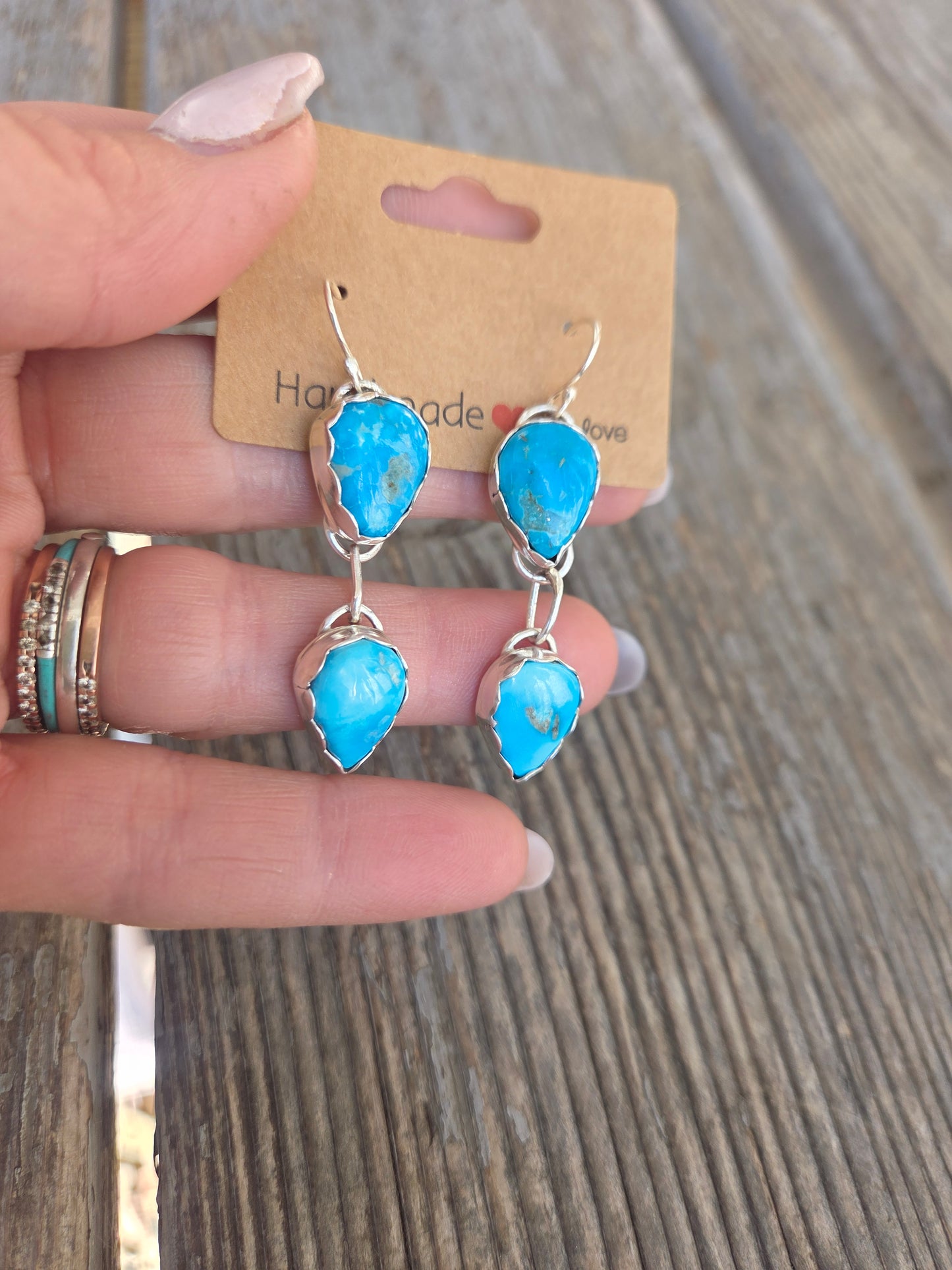 Blue Bird Turquoise Dangle Earrings