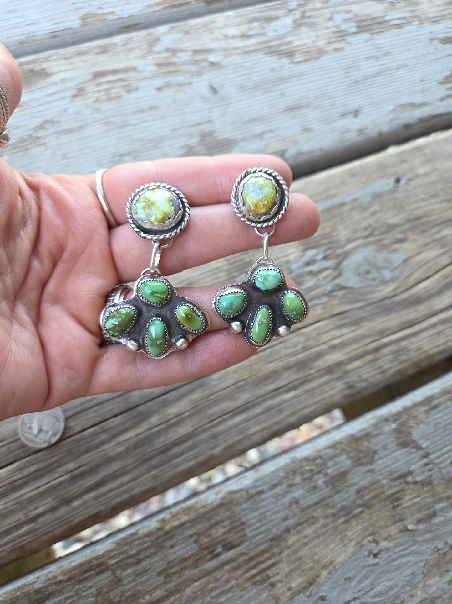 Emerald Valley & Palomino Turquoise Earrings
