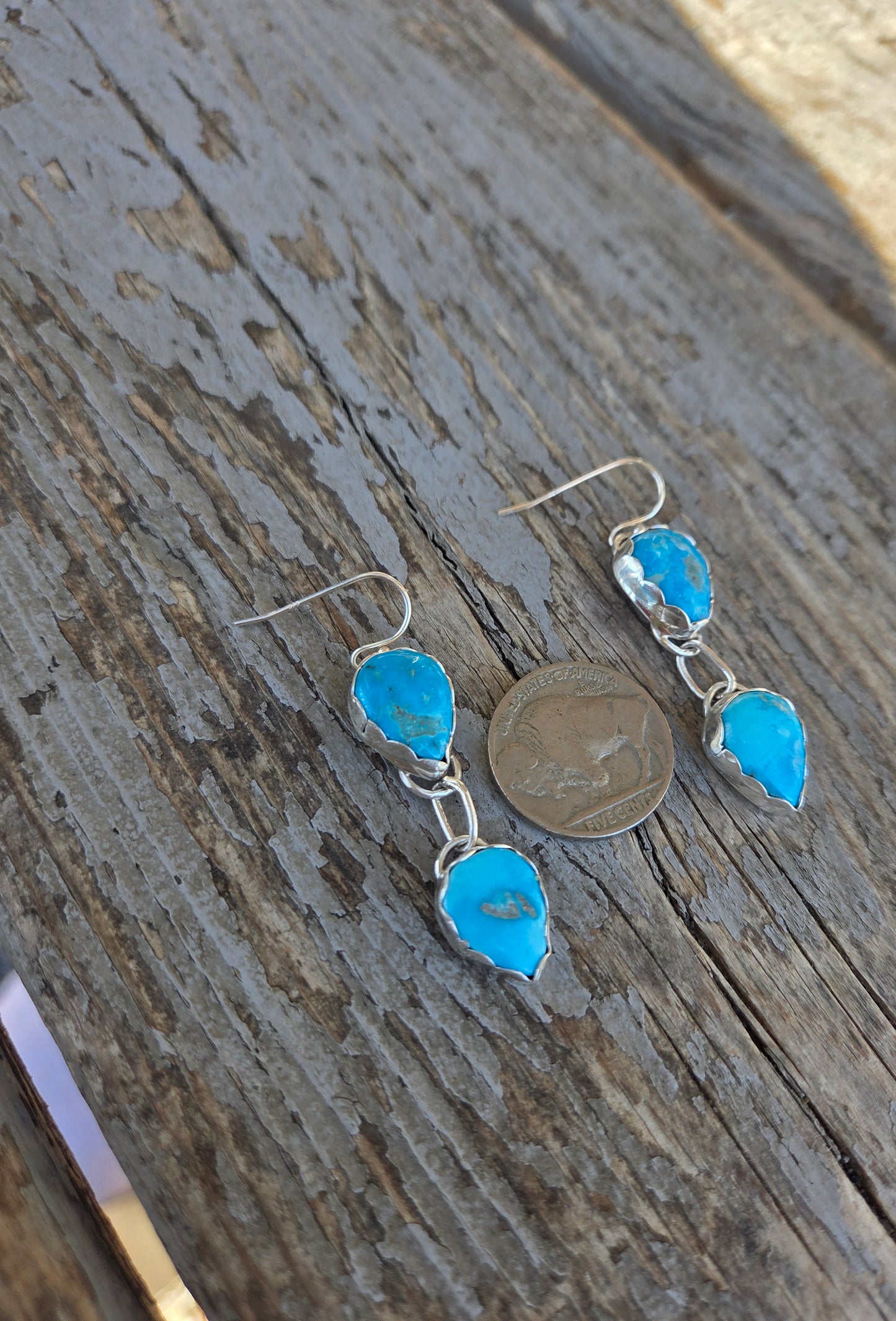 Blue Bird Turquoise Dangle Earrings