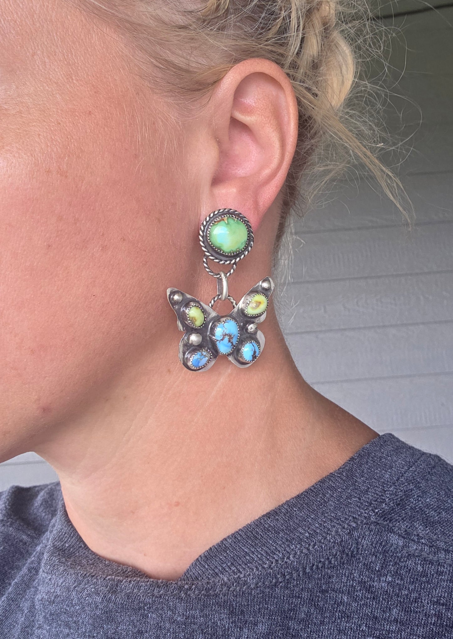 Butter Fly Turquoise Earrings
