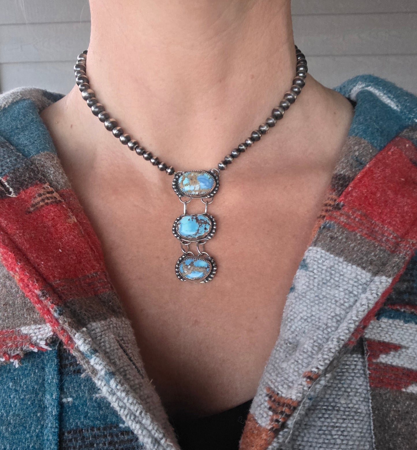 Golden Hill Turquoise & Sterling Pearls