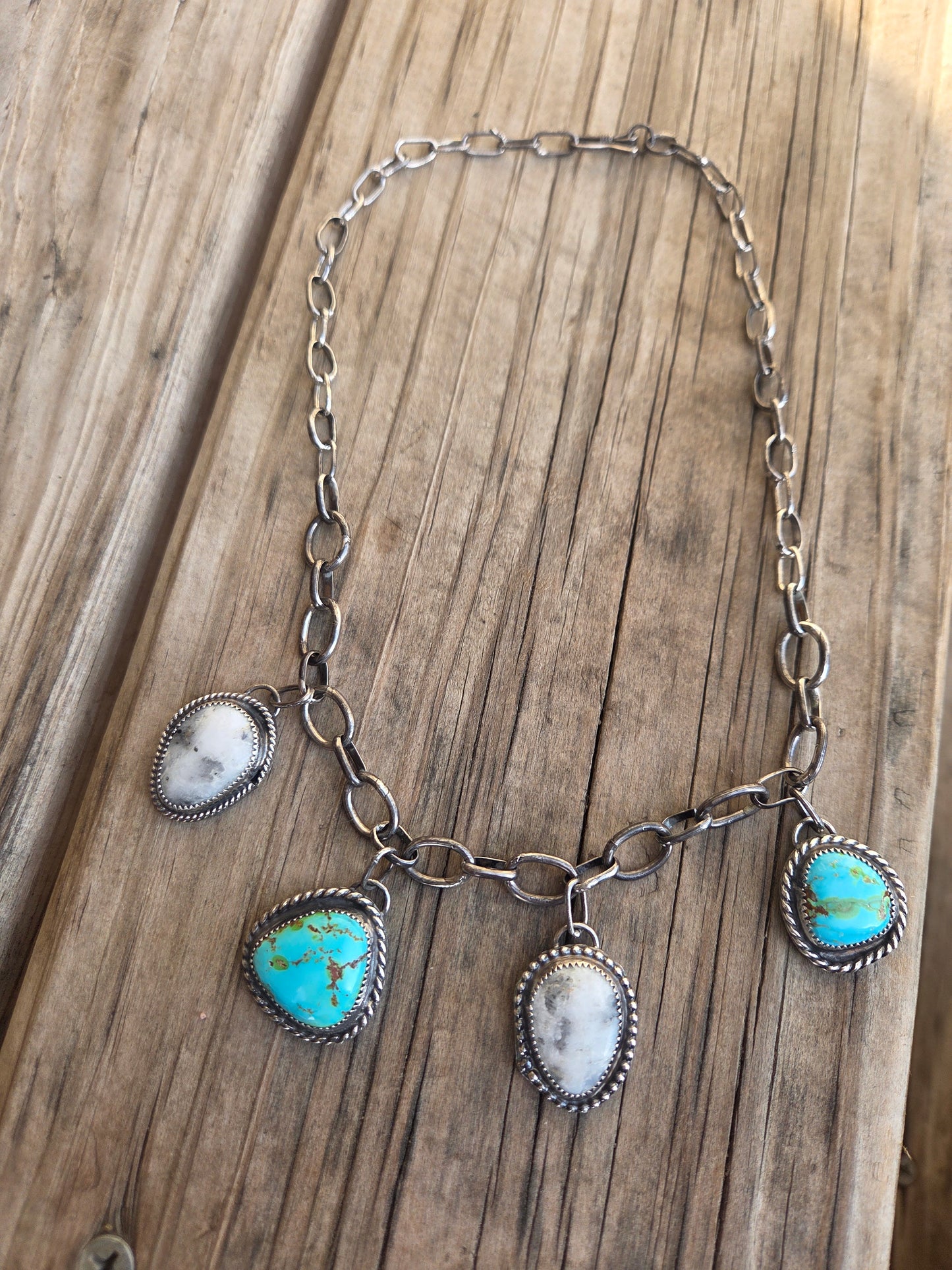 Sonoran & White Buffalo Charm Choker • Adjustable up to 15.5 inches