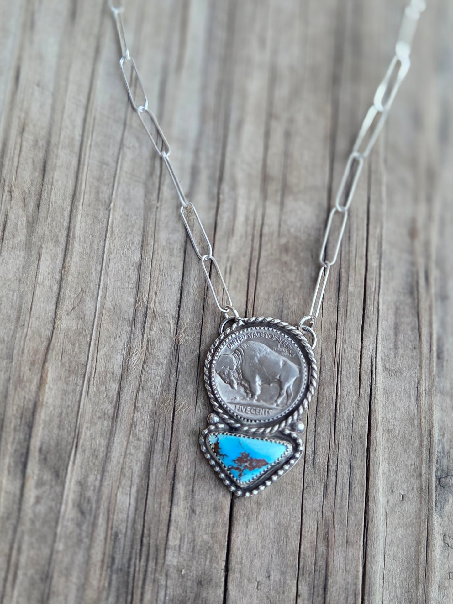 Golden Hill Turquoise & Buffalo Coin 18 inches