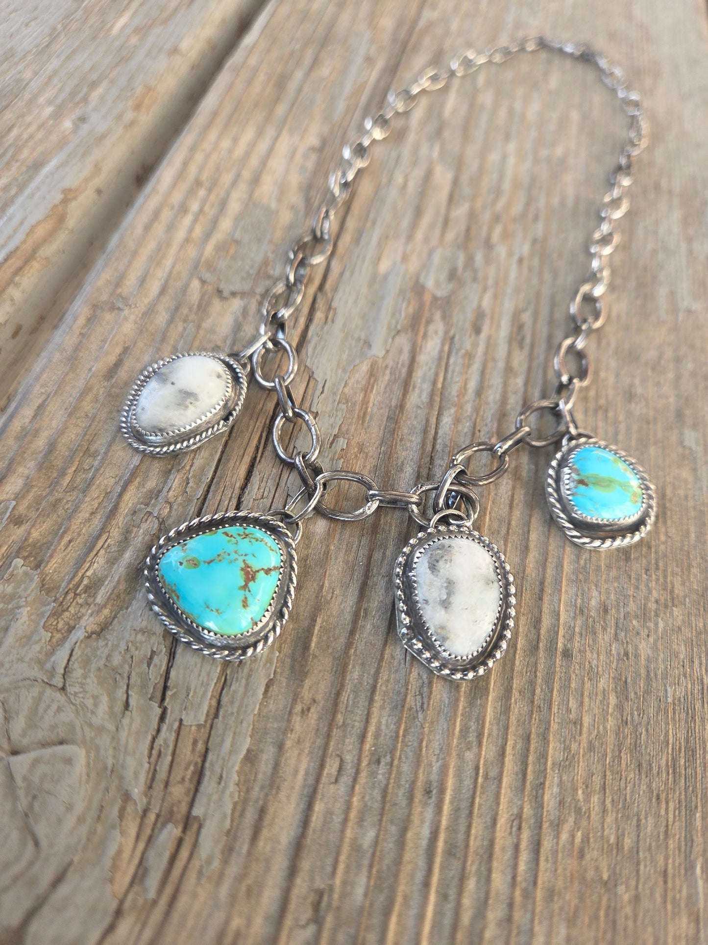 Sonoran & White Buffalo Charm Choker • Adjustable up to 15.5 inches