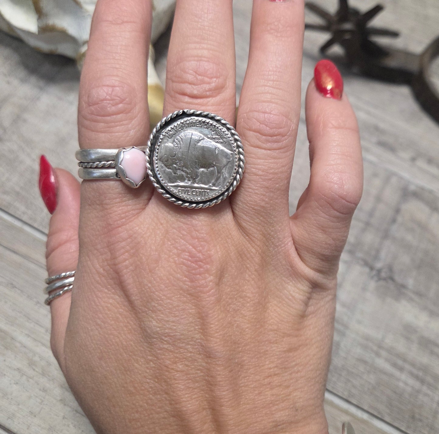 Buffalo Coin Adjustable size 6 and up