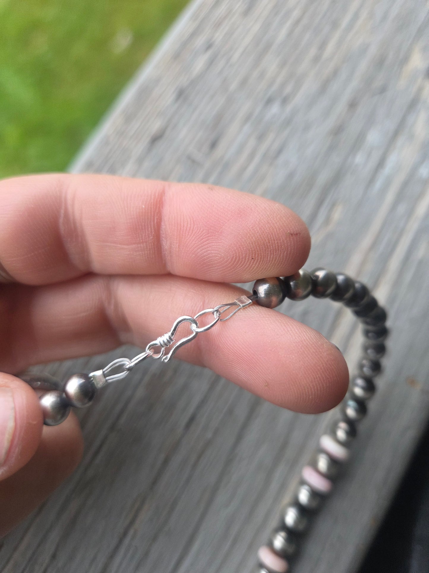 Buffalo Coin • Pink Conch • Sterling Silver Navajo Style Pearl