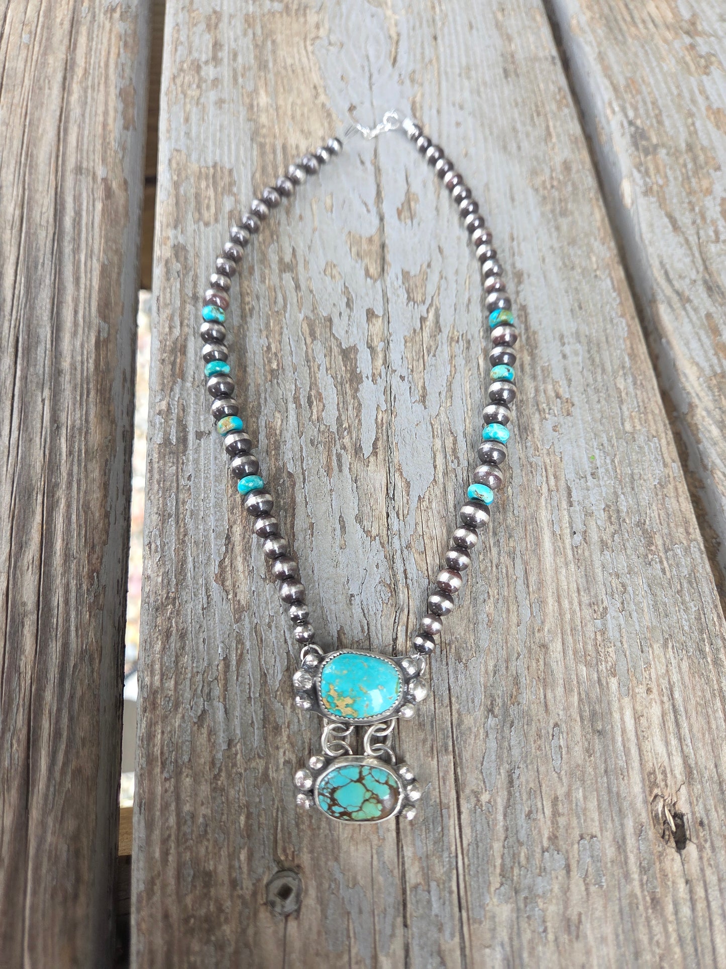 Sonoran & Sierra Nevada Turquoise & Sterling Pearls & Kingman Turquoise beads