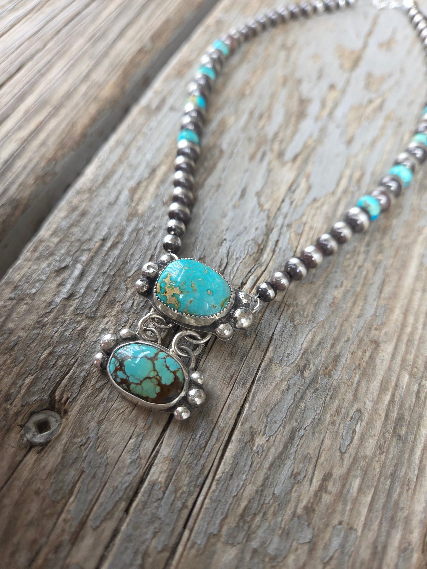 Sonoran & Sierra Nevada Turquoise & Sterling Pearls & Kingman Turquoise beads