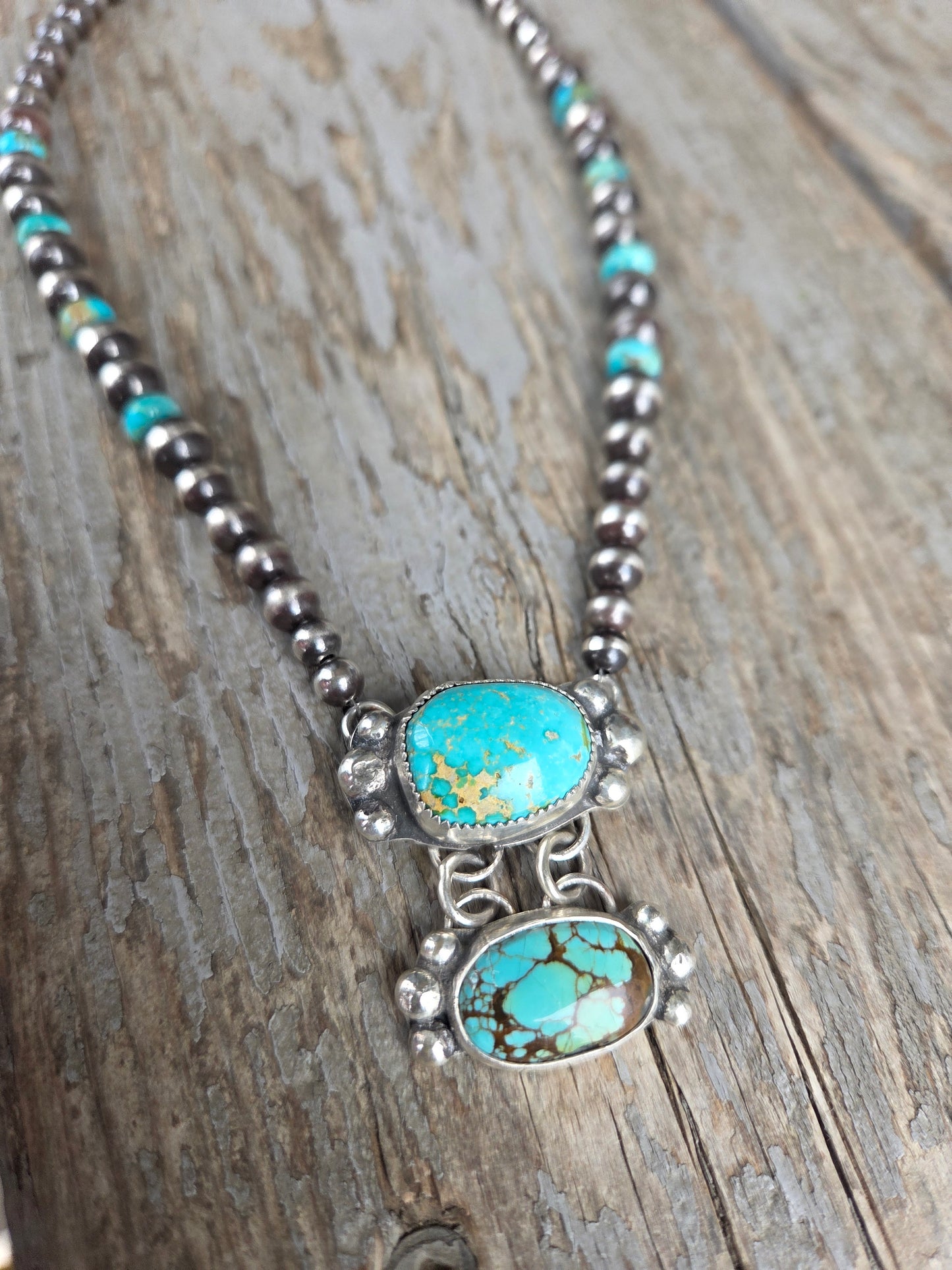 Sonoran & Sierra Nevada Turquoise & Sterling Pearls & Kingman Turquoise beads