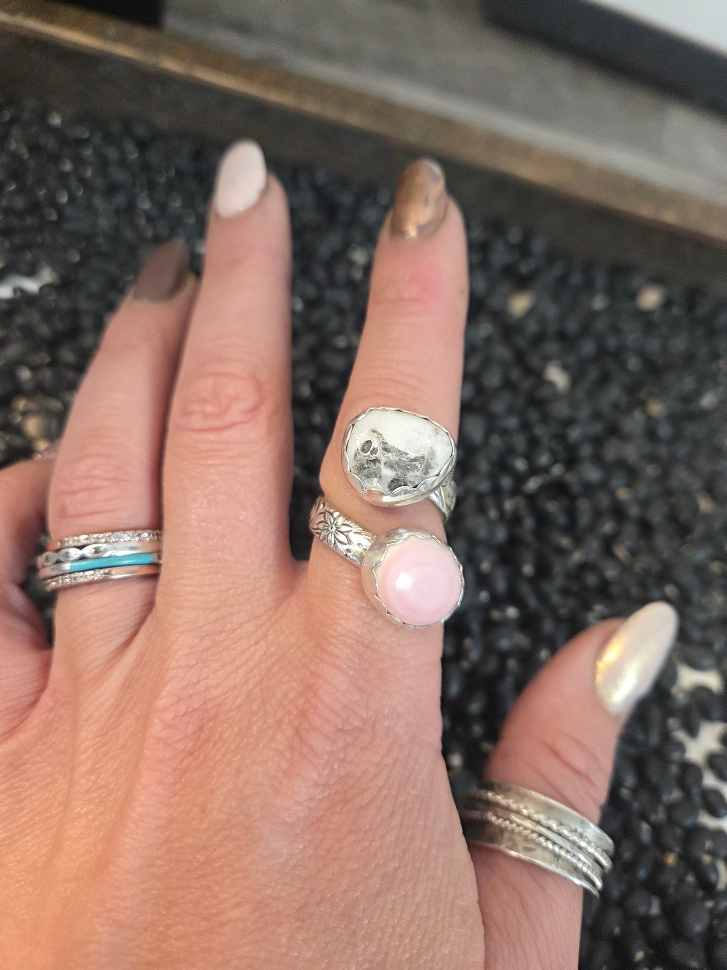 Pink Conch & White Buffalo Adjustable