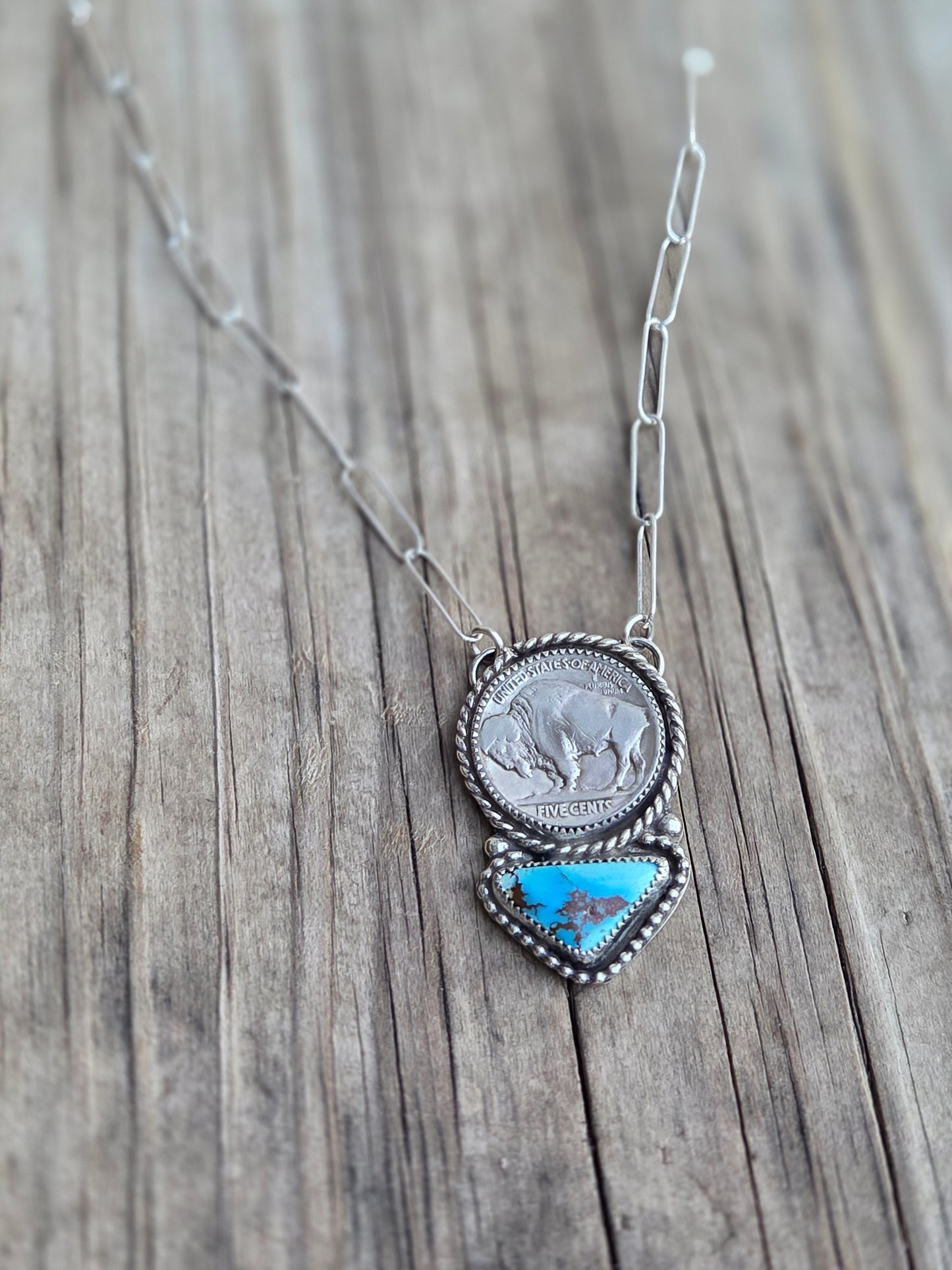 Golden Hill Turquoise & Buffalo Coin 18 inches
