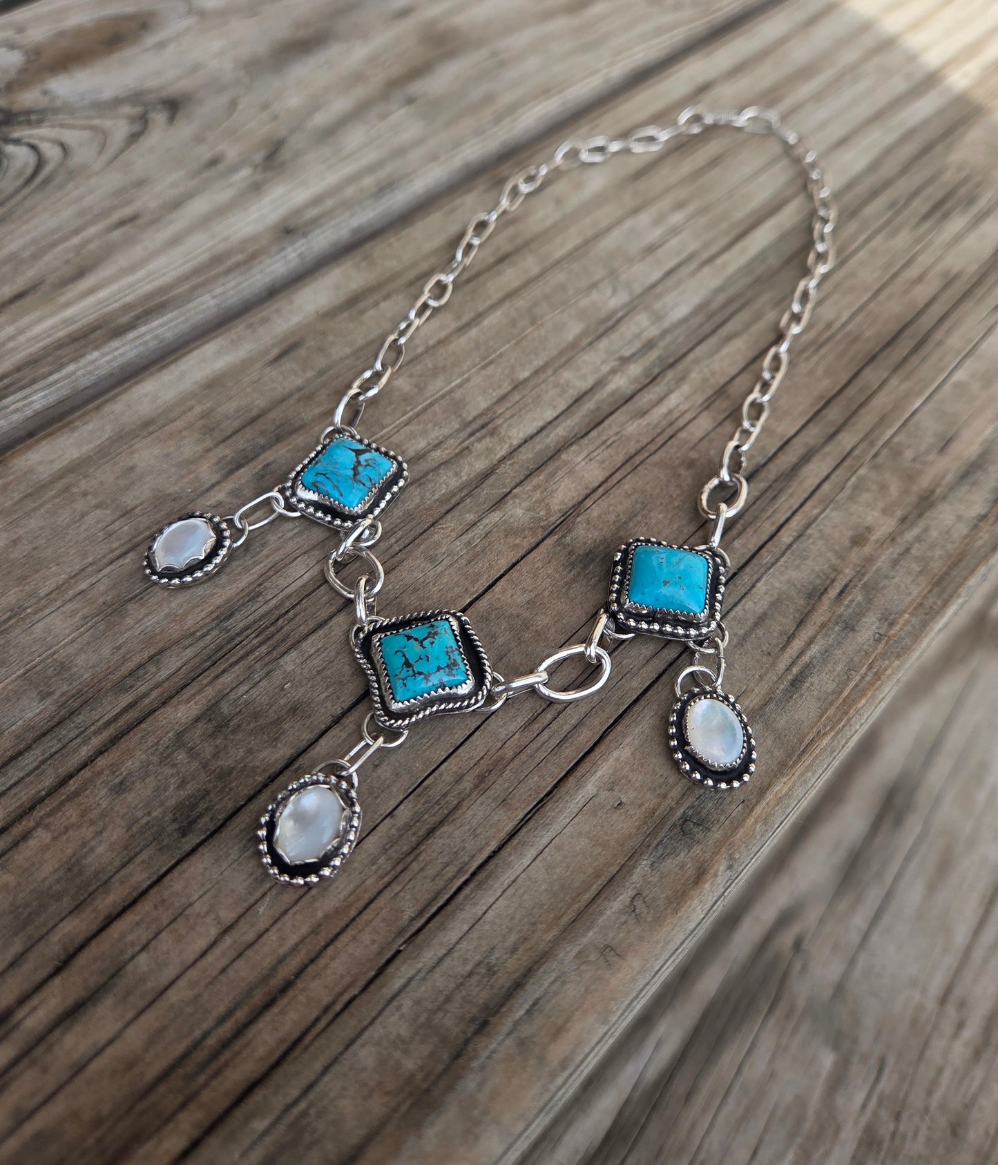 Kingsmen and Mother of Pearl Choker • Adjustable up to 15.5 inches