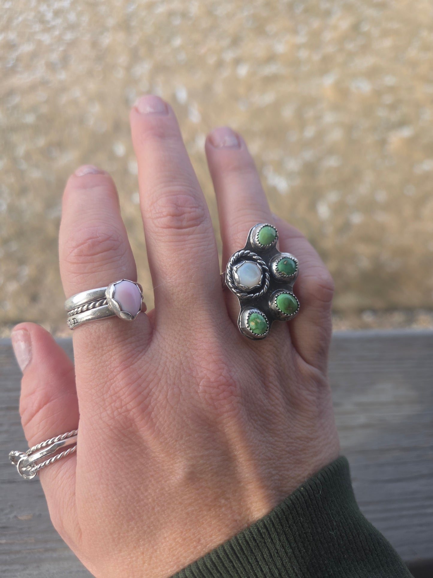 Sonoran Turquoise & Mother of Pearl Size 7