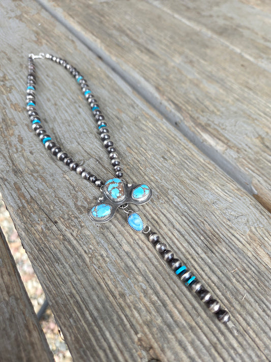 Golden Hill Turquoise & Sterling Pearls