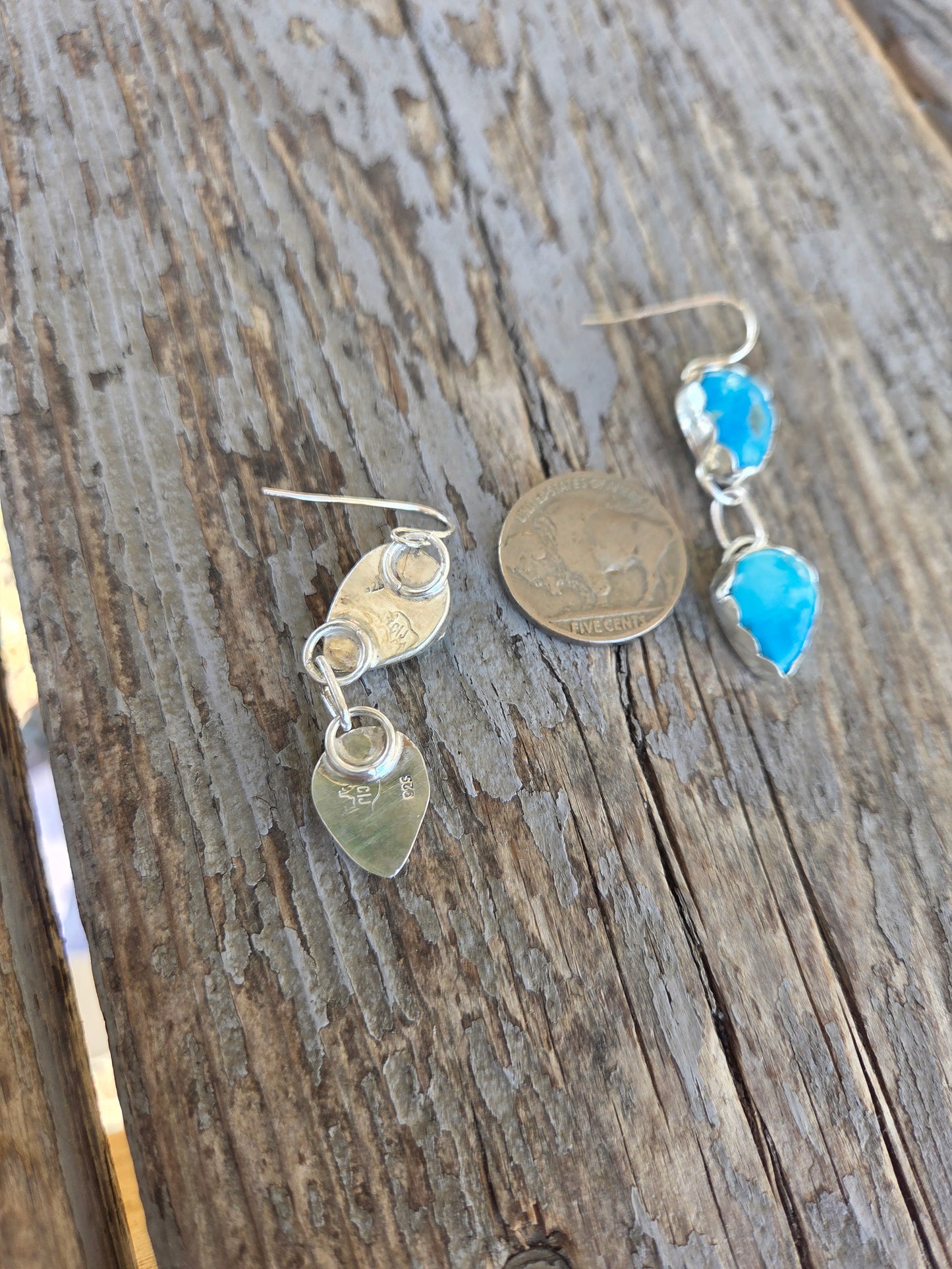 Blue Bird Turquoise Dangle Earrings