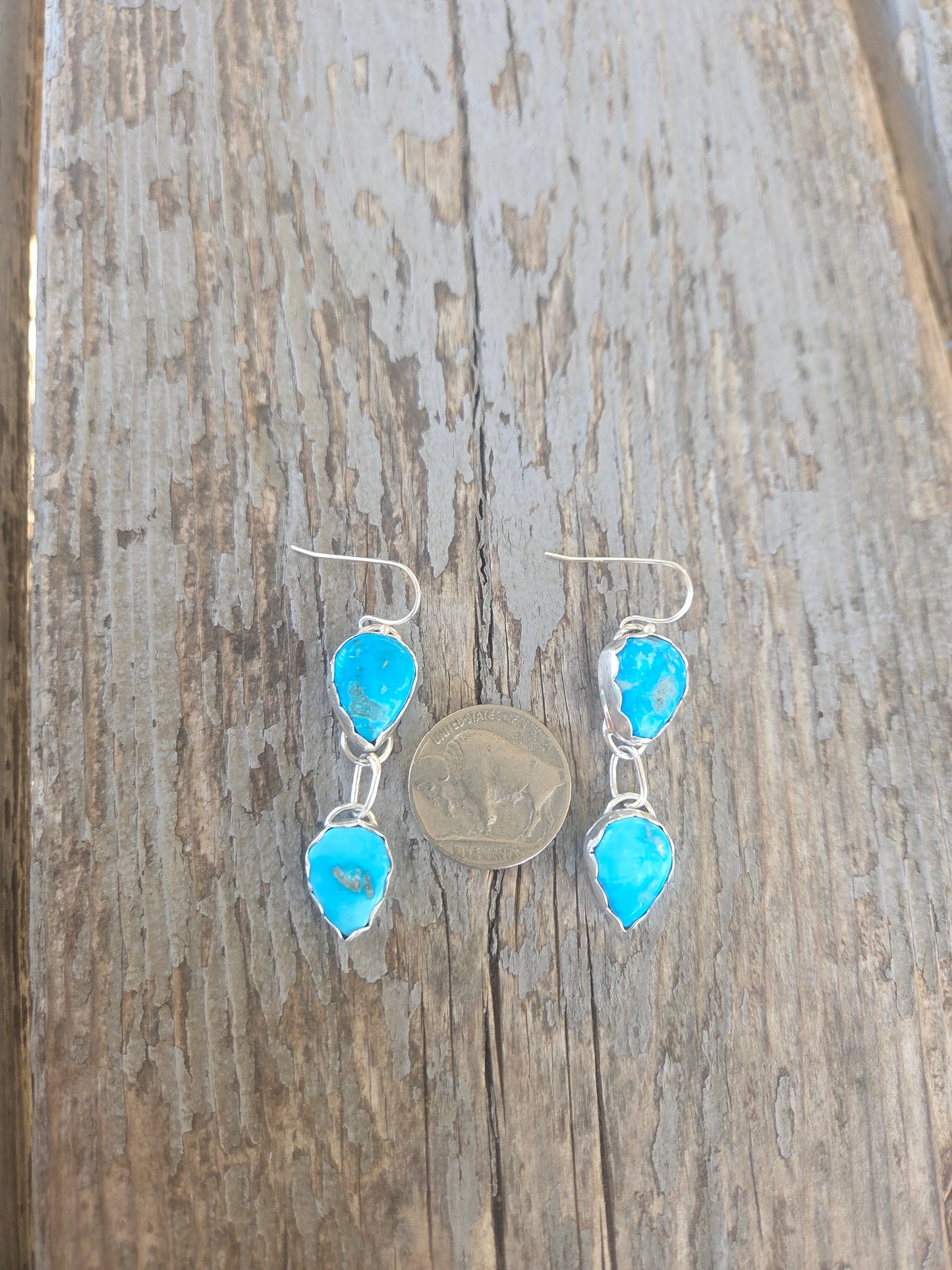 Blue Bird Turquoise Dangle Earrings