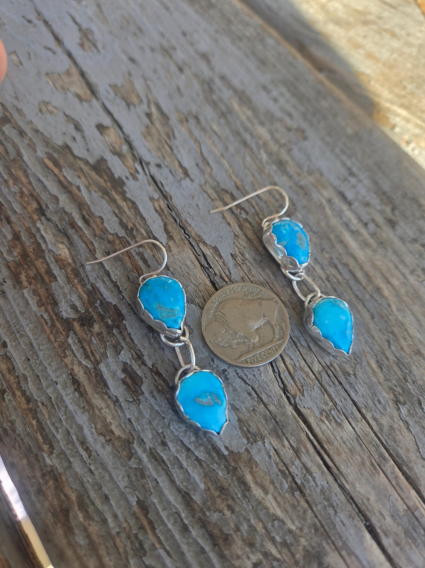 Blue Bird Turquoise Dangle Earrings