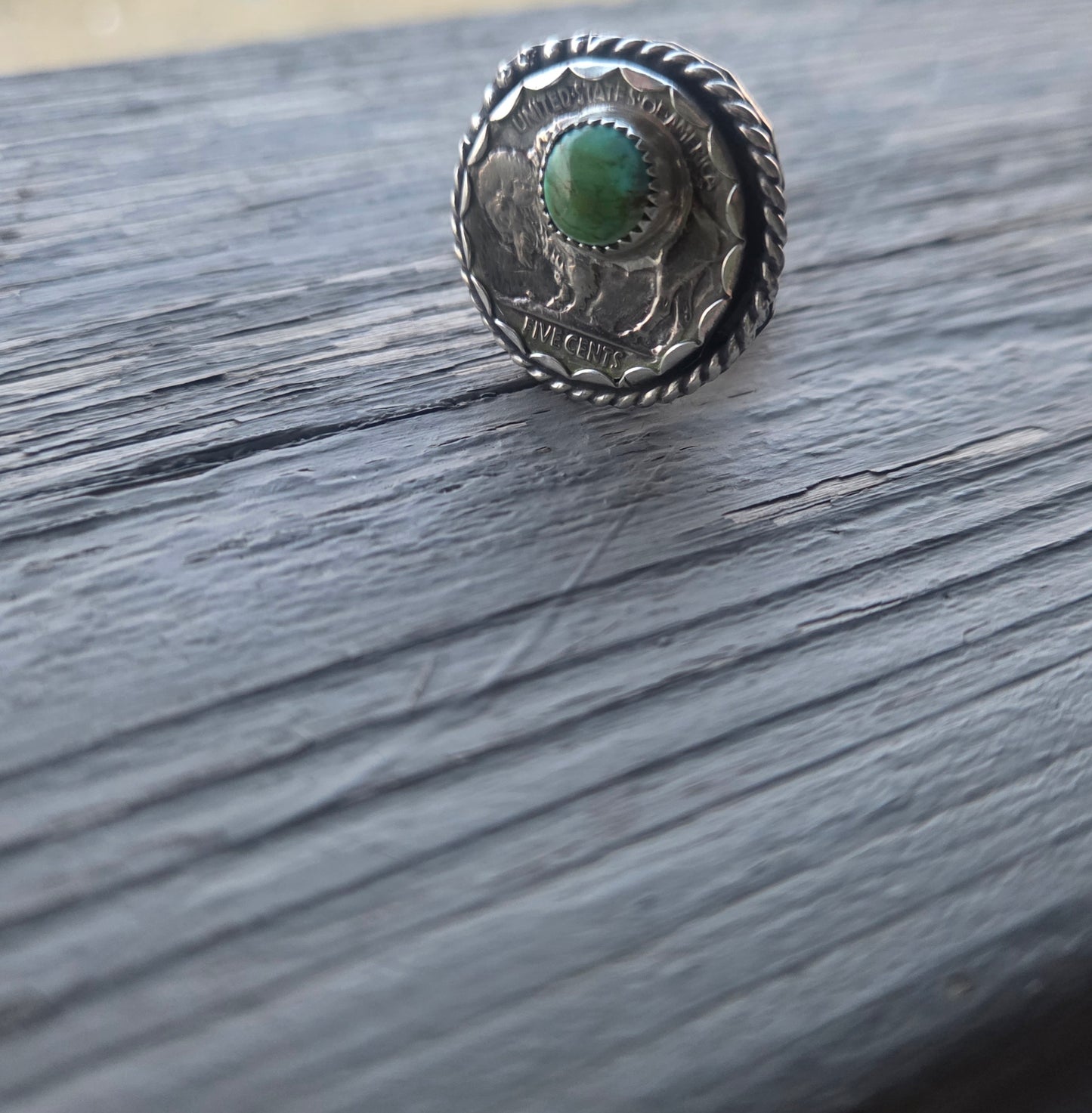 Buffalo Coin and Sonoran Rurquoise Ring
