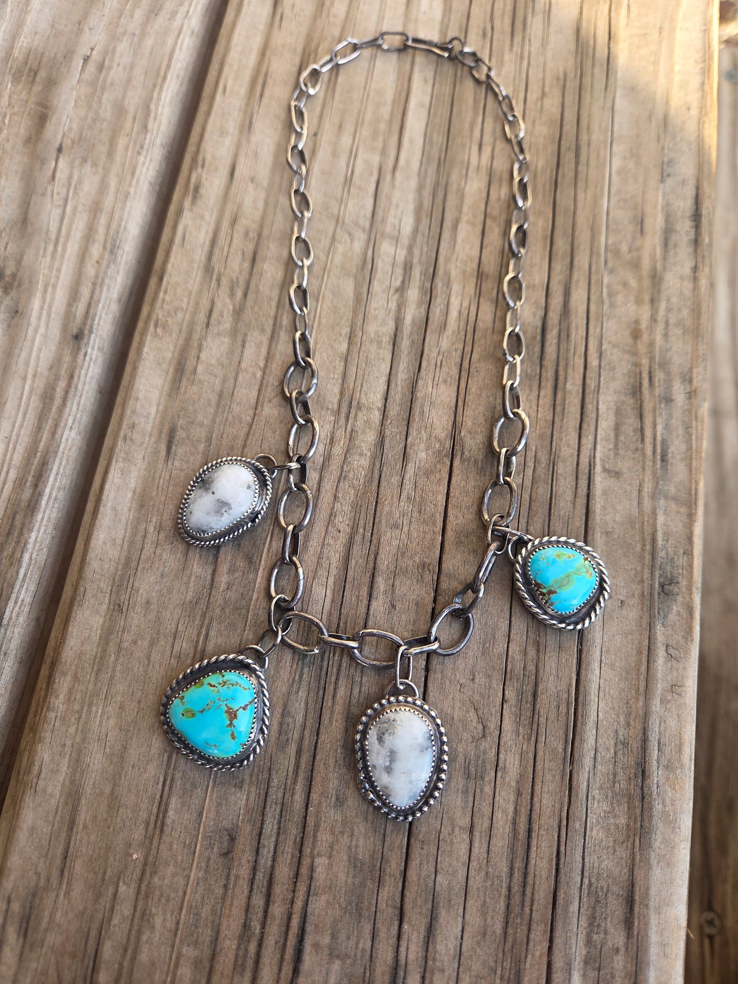 Sonoran & White Buffalo Charm Choker • Adjustable up to 15.5 inches