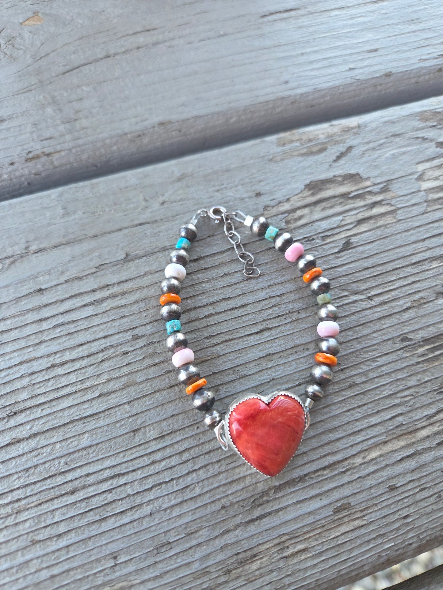 Spiny Oyster Heart Adjustable Bracelet