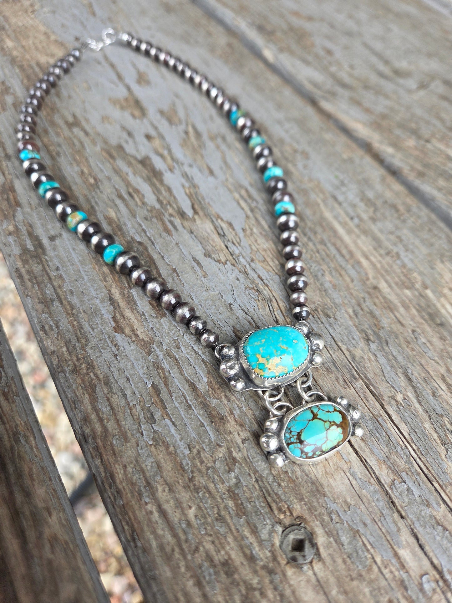Sonoran & Sierra Nevada Turquoise & Sterling Pearls & Kingman Turquoise beads