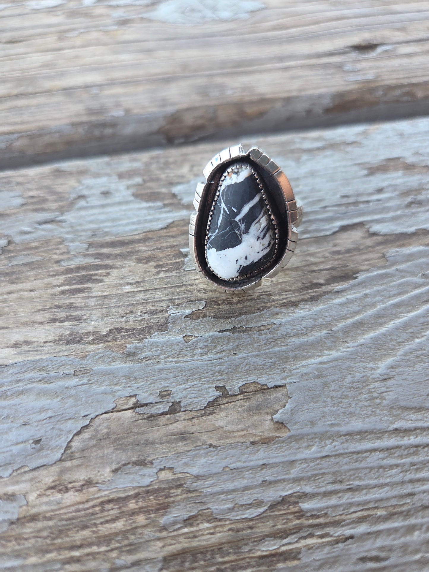 Shadow Box White Buffalo Ring