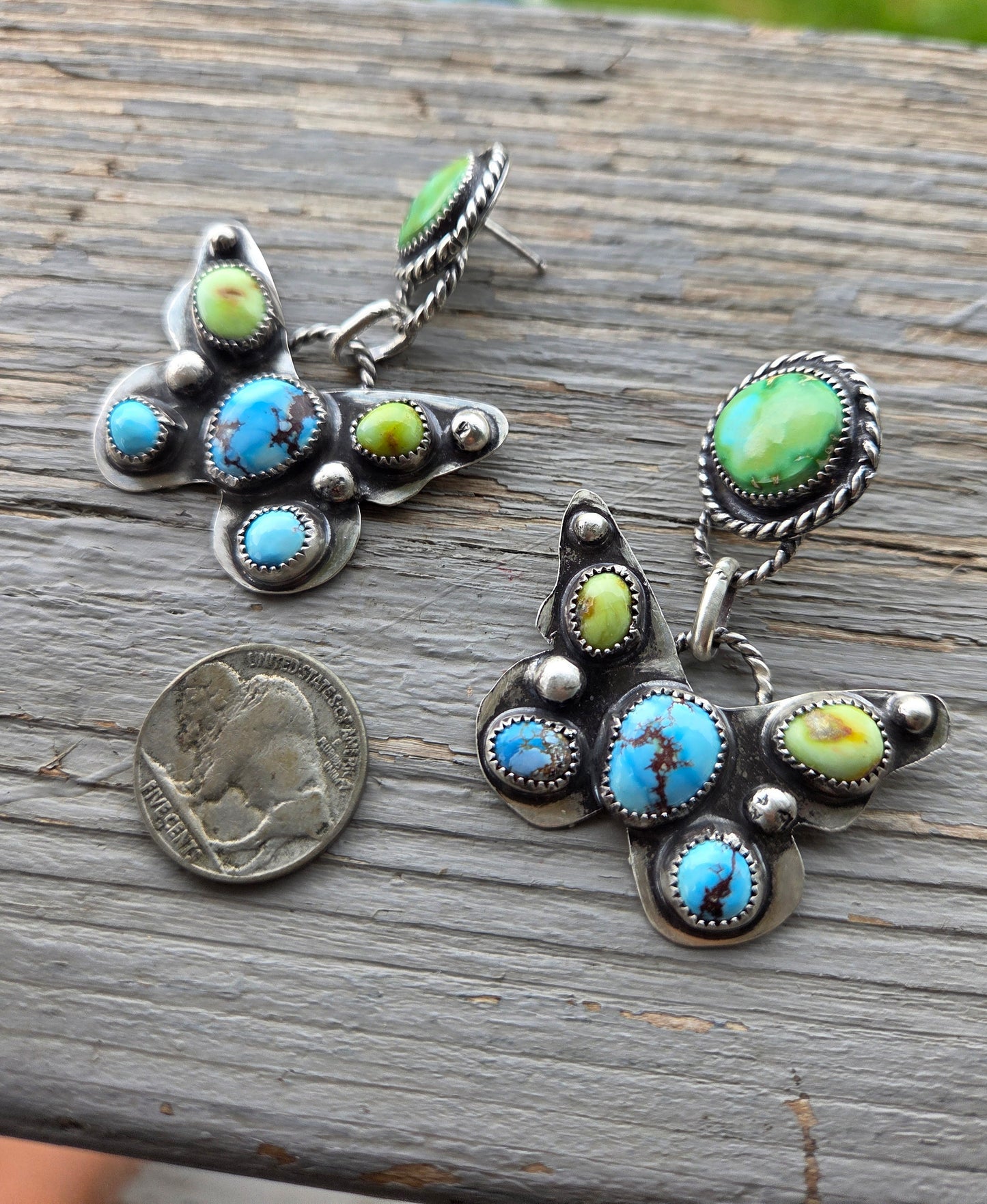 Butter Fly Turquoise Earrings