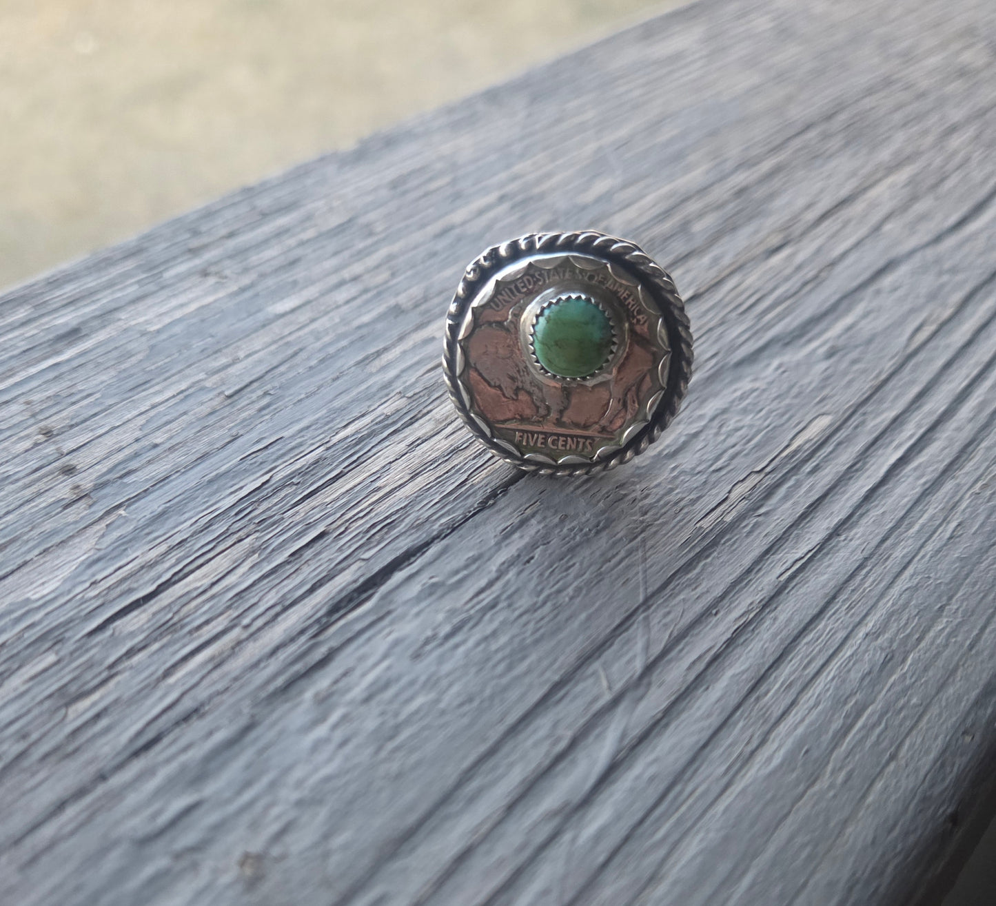 Buffalo Coin and Sonoran Rurquoise Ring