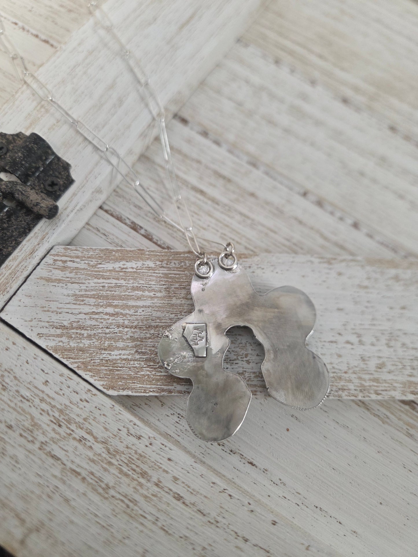 Chilean Turquoise. 18 inches-adjustable chain