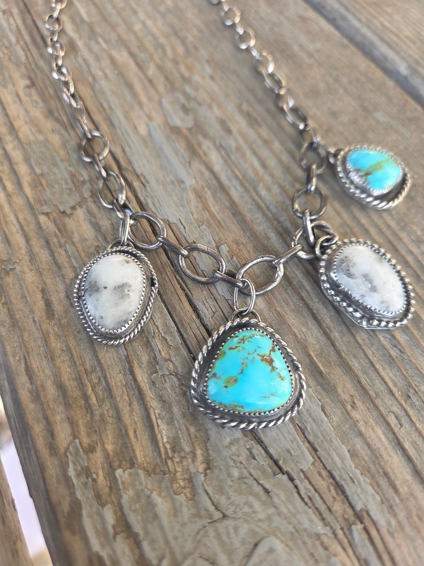 Sonoran & White Buffalo Charm Choker • Adjustable up to 15.5 inches