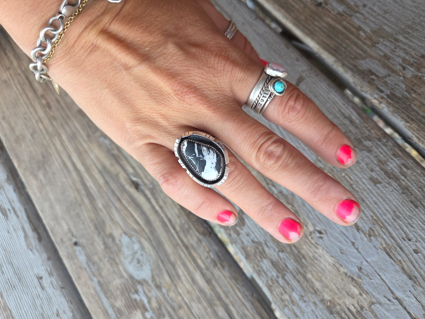 Shadow Box White Buffalo Ring