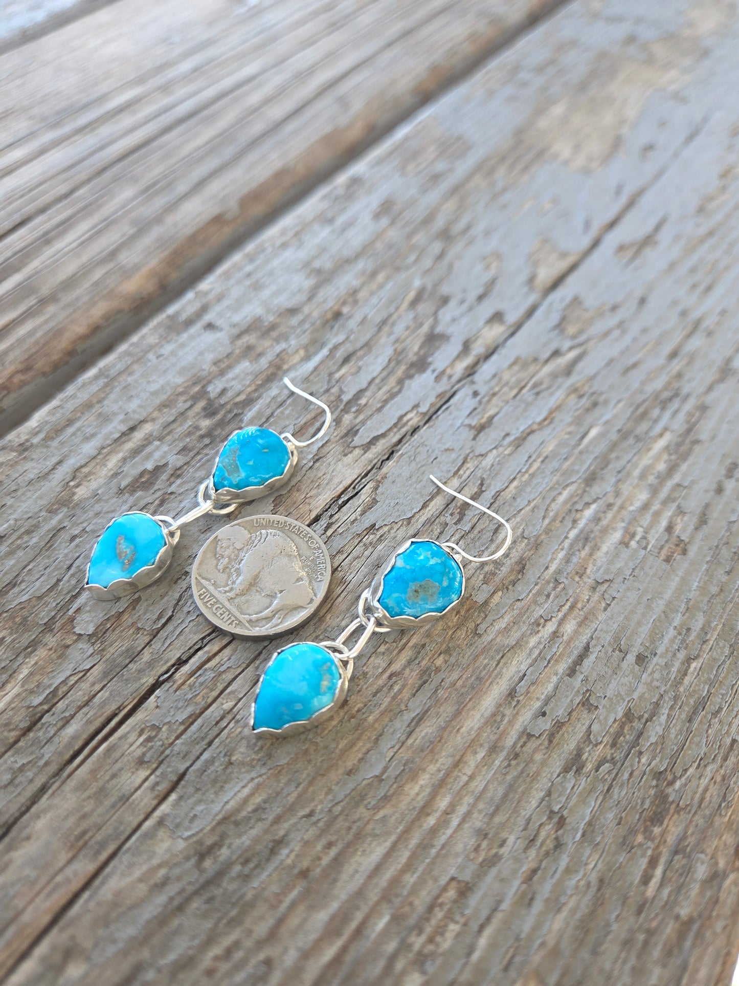 Blue Bird Turquoise Dangle Earrings