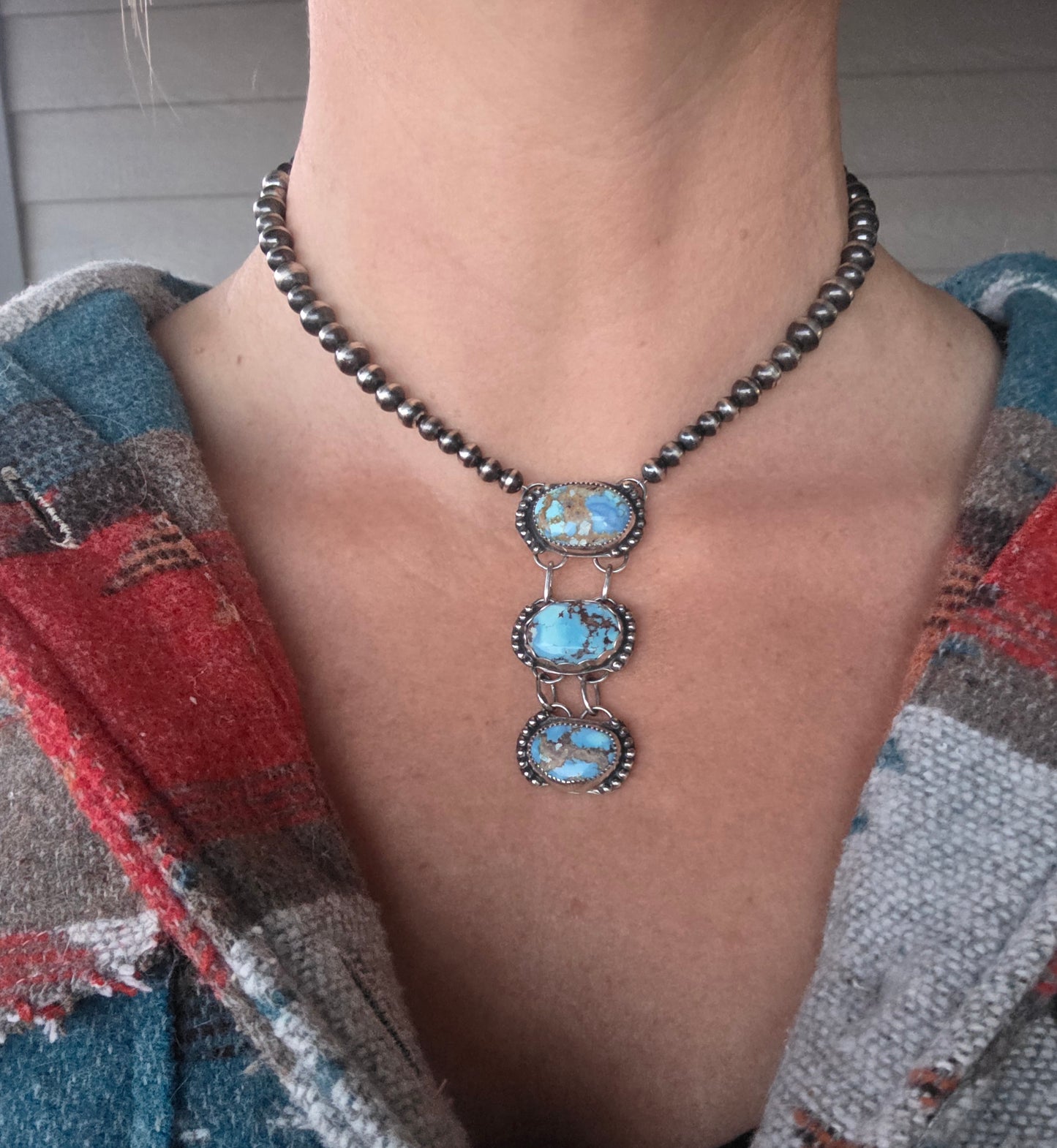 Golden Hill Turquoise & Sterling Pearls