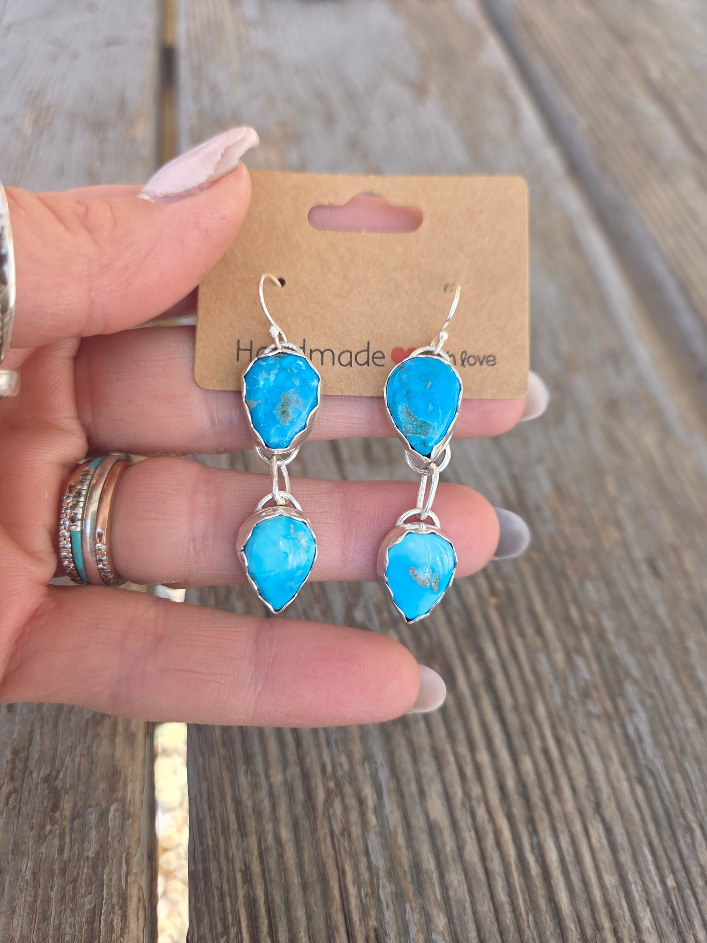 Blue Bird Turquoise Dangle Earrings