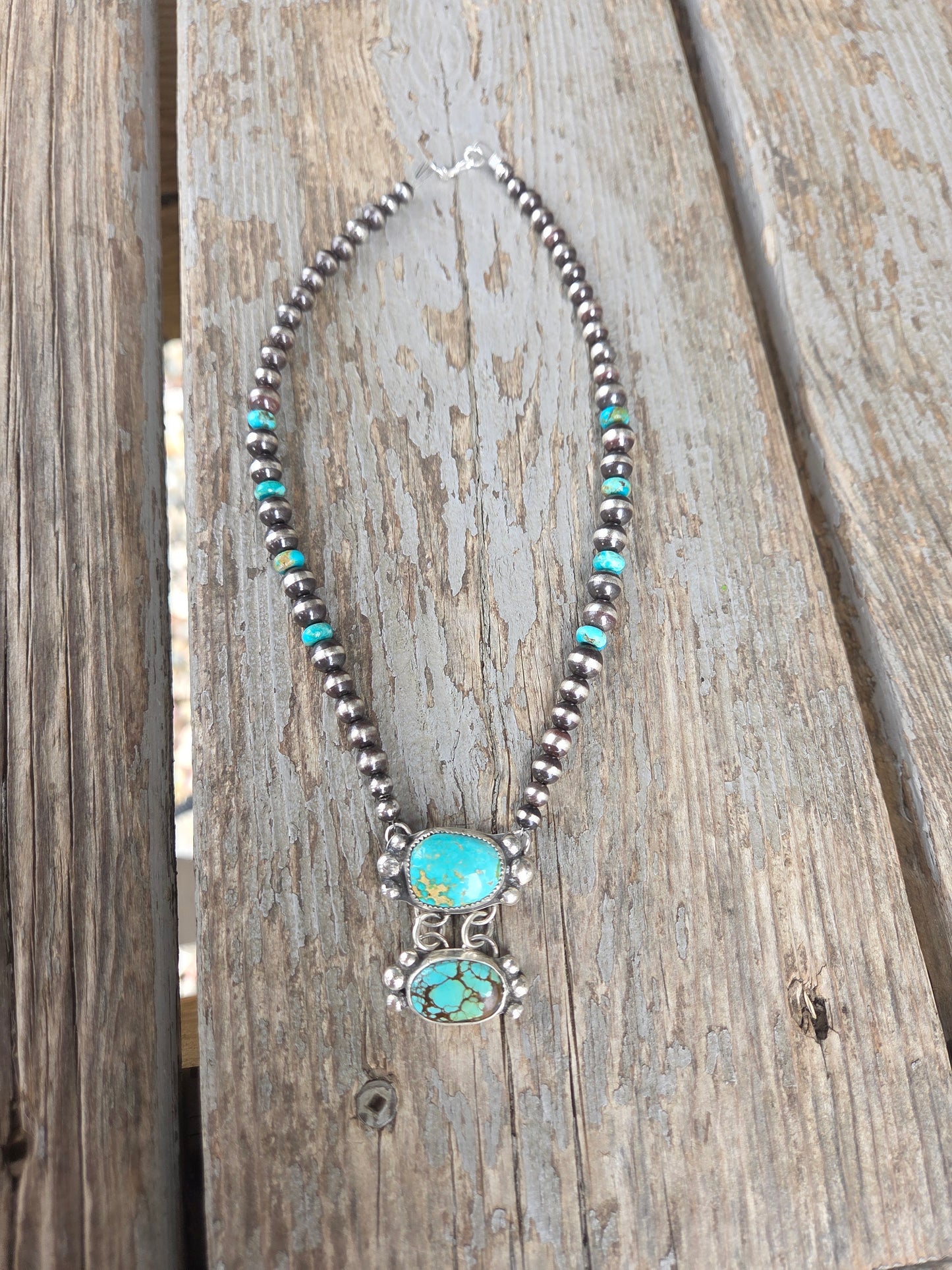 Sonoran & Sierra Nevada Turquoise & Sterling Pearls & Kingman Turquoise beads