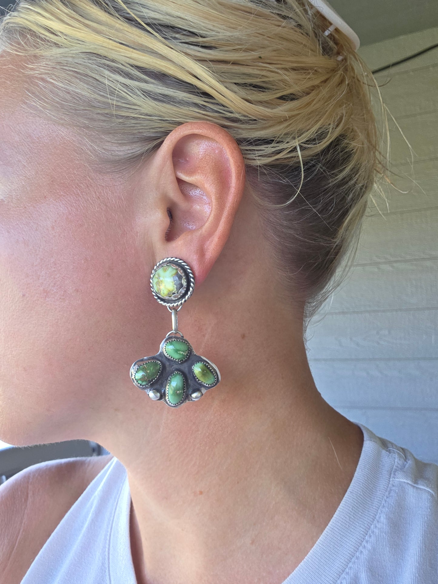 Emerald Valley & Palomino Turquoise Earrings