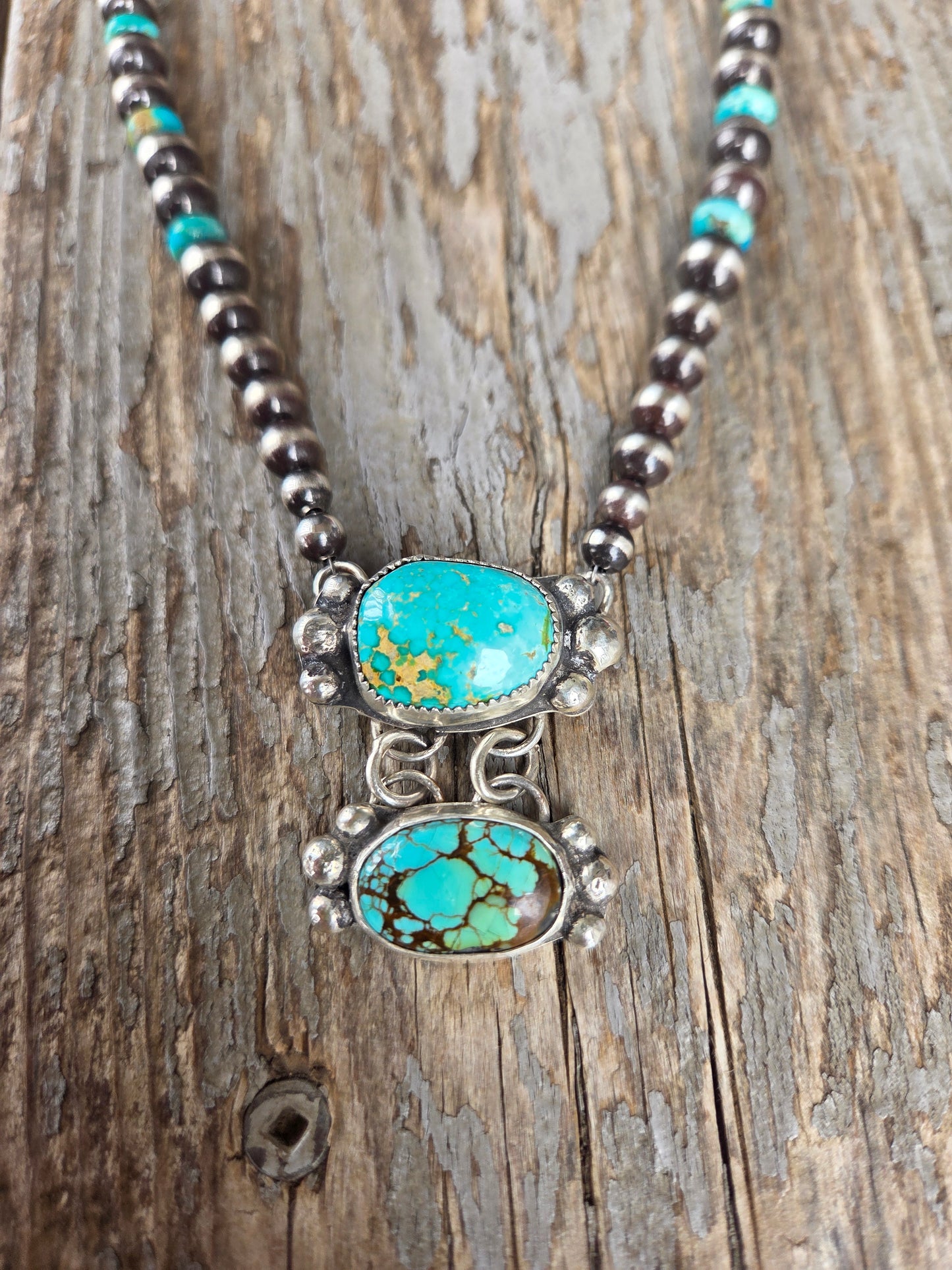 Sonoran & Sierra Nevada Turquoise & Sterling Pearls & Kingman Turquoise beads