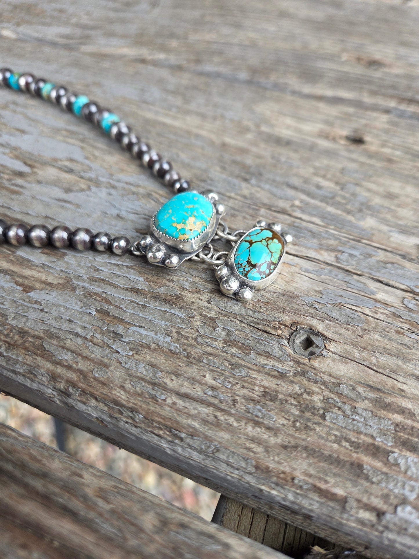 Sonoran & Sierra Nevada Turquoise & Sterling Pearls & Kingman Turquoise beads